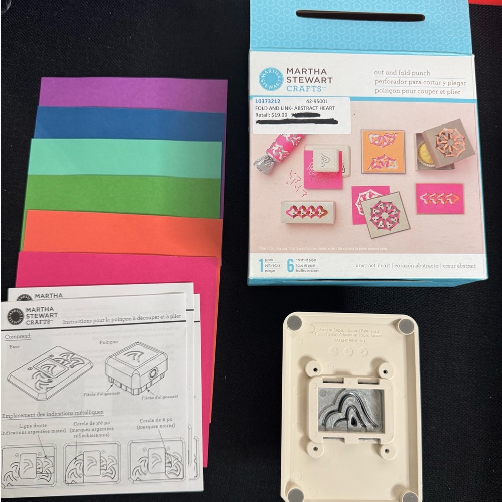 NEW Martha Stewart Crafts Cut and Fold Punch 42-95001 Rare Abstract Heart Punch